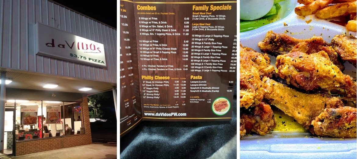 Davidos pizza & wings Menu